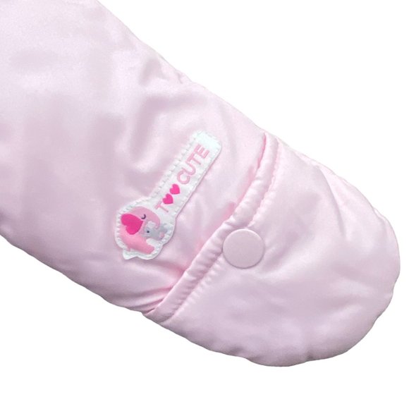 Just One You Baby Bear Quilted Puffer Pink One-Piece Infant Snowsuit-6-9 mos - Picture 7 of 15